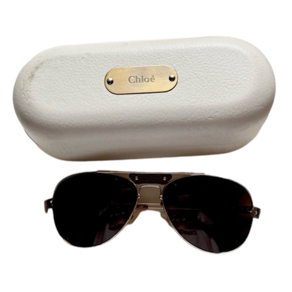 Chloé Brown Aviator Sunglasses
